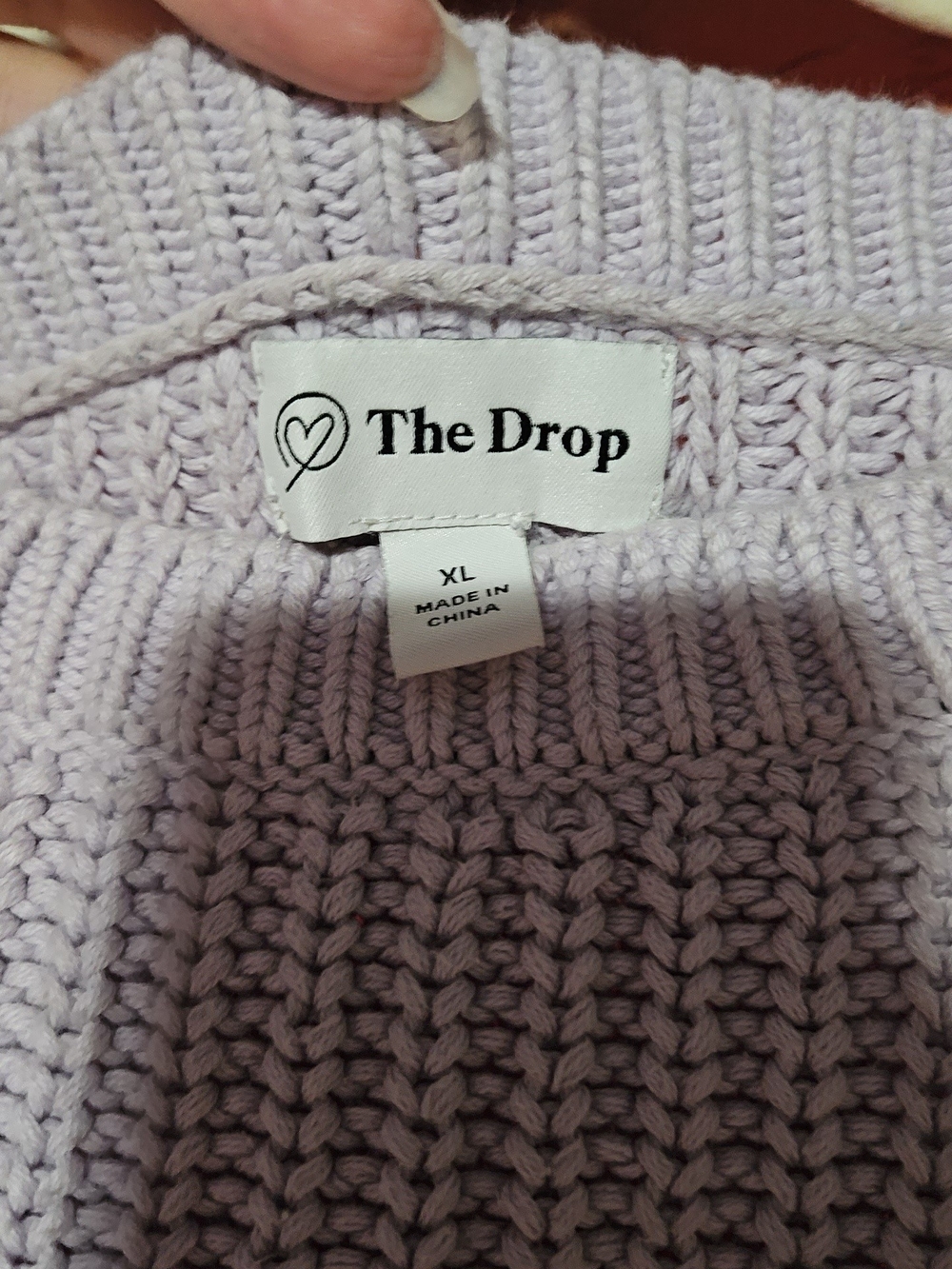 The Drop Lilac Cable-knit Sweater, XL - Picture 2 of 13